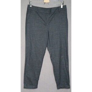 Ann Taylor Loft Dress Pants Womens 6 Gray Plaid Polyester Blend Stretch Trouser